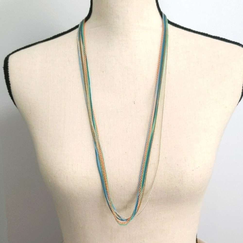 ✨Pastel Colored Multi Chain Necklace